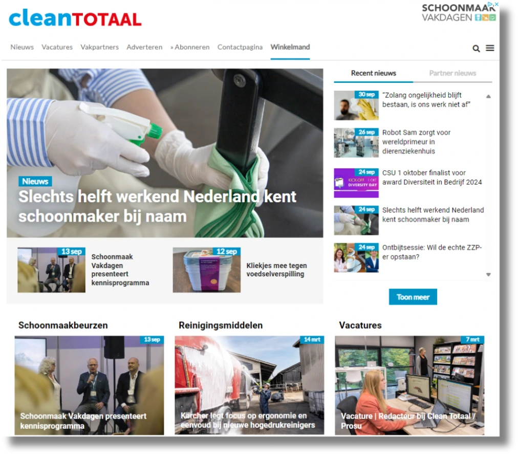 Clean Totaal - voorbeeld website