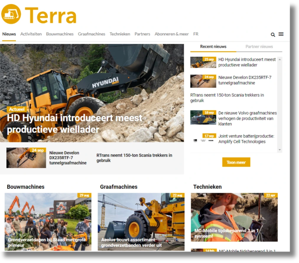 Terra adverteren - voorbeeld website