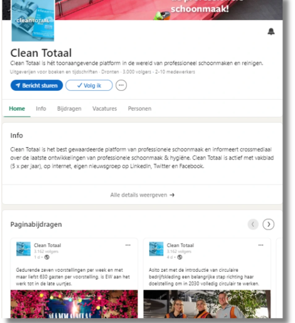 Clean Totaal - adverteren voorbeeld social media